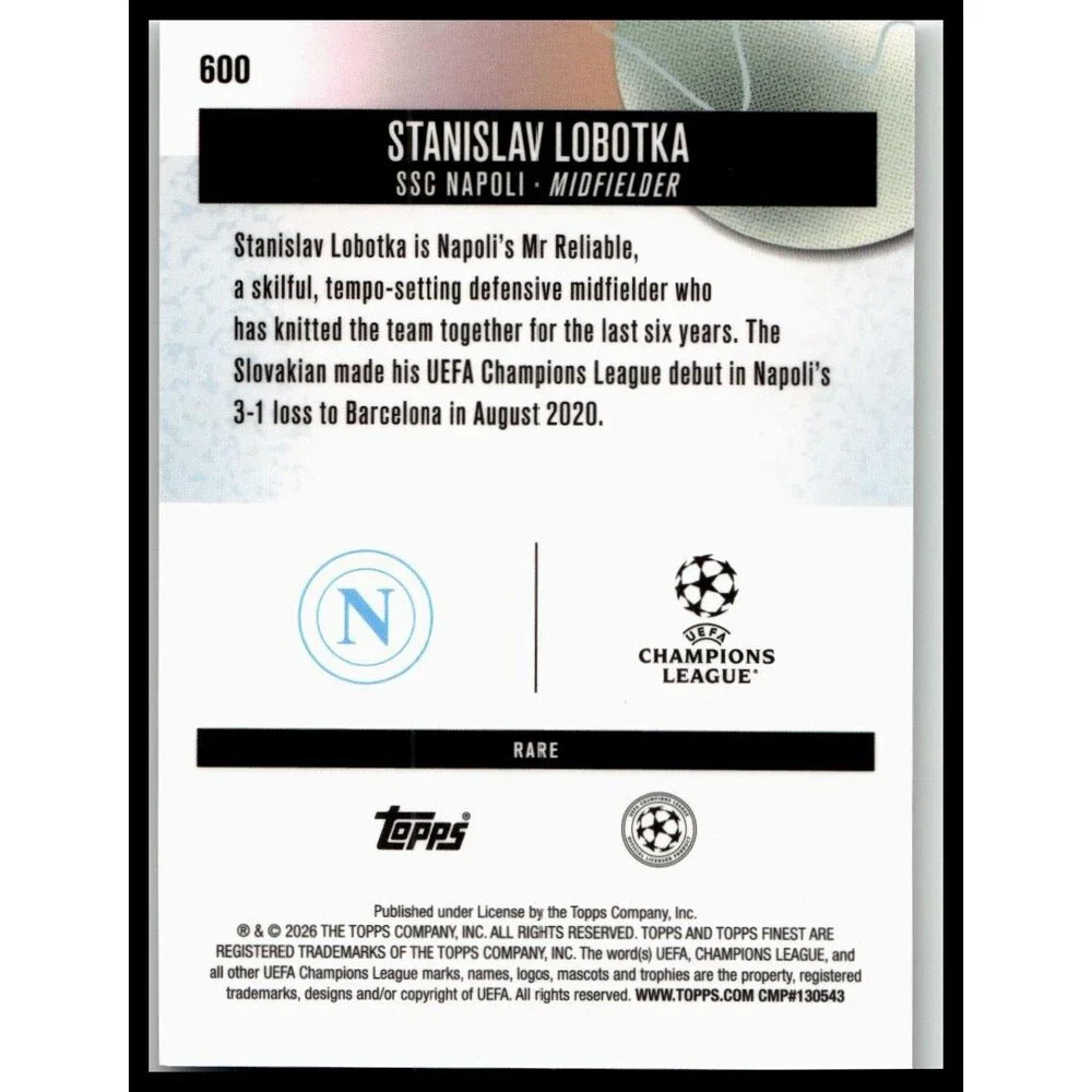 2025-26 Finest UEFA Club Competitions #600 Stanislav Lobotka